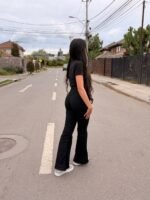 JEANS FLARE NEGRO PUSH UP